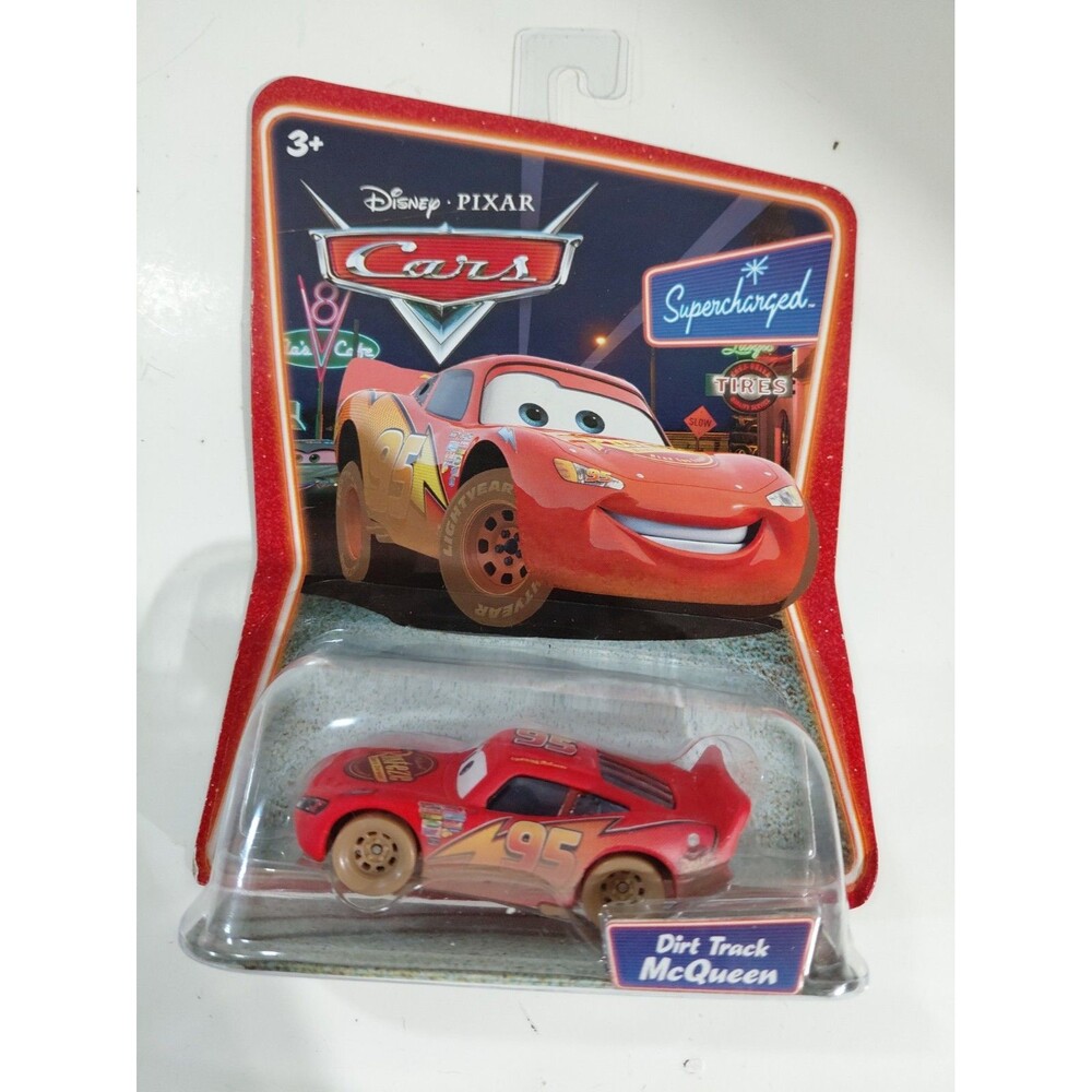 NIP Mattel 1:55 DieCast Disney Cars Supercharged Dirt Track Lightning McQueen